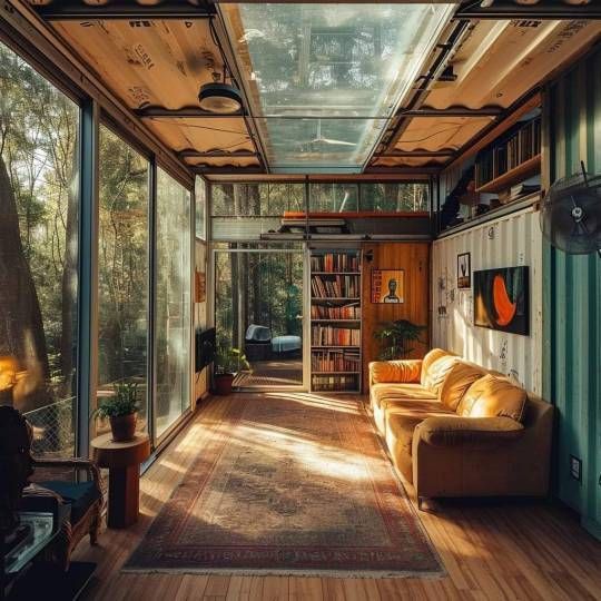 Double container home living room interior