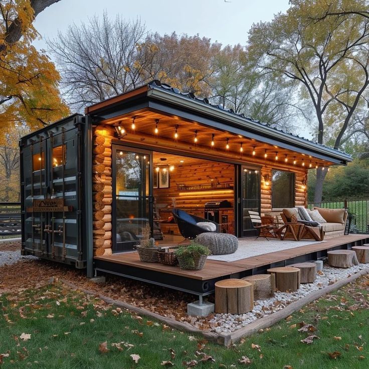 Modern shipping container home exterior in the UK